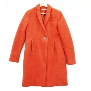 Kenneth Cole New York Burnt Orange Long Wool Coat
